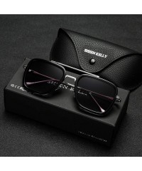 Square Retro Pilot Sunglasses Square Metal Frame for Men Women Sunglasses Classic Downey Tony Stark Gradient Lens - CU18SGKUL...