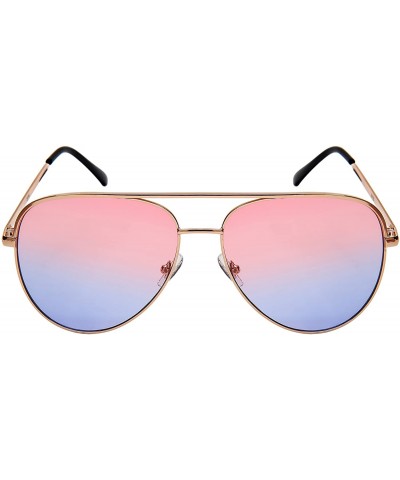 Aviator Classic Aviators w/Brow Bar and Flat Lens 5114 - Rose Gold - CD185LNS5UM $11.11