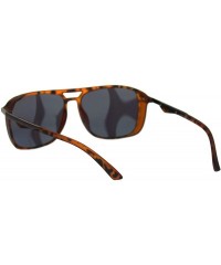 Square Unisex Sporty Fashion Sunglasses Square Side Cover Matte Frame UV 400 - Tortoise (Yellow Mirror) - CD18TYTCMMC $19.57