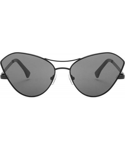 Sport Classic Retro Designer Style Cat's Eye Sunglasses for Men or Women metal AC UV 400 Protection Sunglasses - Gray - CM18S...