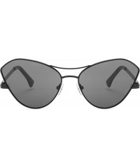 Sport Classic Retro Designer Style Cat's Eye Sunglasses for Men or Women metal AC UV 400 Protection Sunglasses - Gray - CM18S...