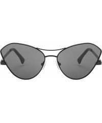 Sport Classic Retro Designer Style Cat's Eye Sunglasses for Men or Women metal AC UV 400 Protection Sunglasses - Gray - CM18S...