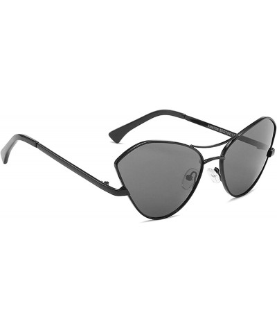 Sport Classic Retro Designer Style Cat's Eye Sunglasses for Men or Women metal AC UV 400 Protection Sunglasses - Gray - CM18S...