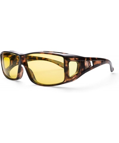 Round Sunglasses Over Glasses for Women and Men Polarized 100% UV Protection - Tortoise - CI18EXM9UTS $31.02