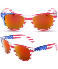 Aviator American Sunglasses USA Flag Classic Patriot - Pack of 2(crystal/Red+grey) - CA18RWNYO08 $13.11