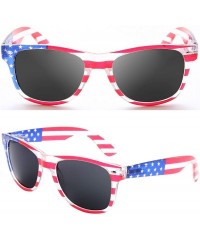 Aviator American Sunglasses USA Flag Classic Patriot - Pack of 2(crystal/Red+grey) - CA18RWNYO08 $13.11