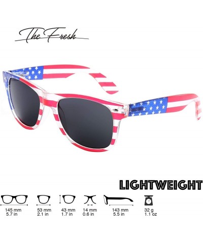 Aviator American Sunglasses USA Flag Classic Patriot - Pack of 2(crystal/Red+grey) - CA18RWNYO08 $13.11