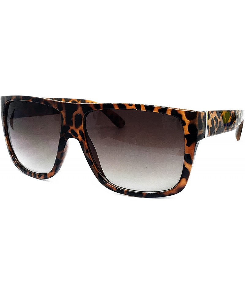 Oversized 92022 Premium Oversize XXL Women Men Retro Vintage Brand Designer Style Havana Sunglasses - Leopard Brown - C718DUC...