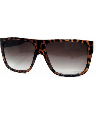 Oversized 92022 Premium Oversize XXL Women Men Retro Vintage Brand Designer Style Havana Sunglasses - Leopard Brown - C718DUC...