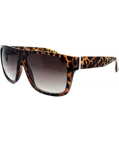 Oversized 92022 Premium Oversize XXL Women Men Retro Vintage Brand Designer Style Havana Sunglasses - Leopard Brown - C718DUC...