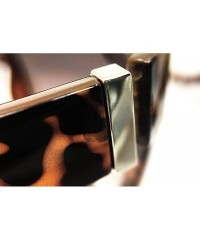 Oversized 92022 Premium Oversize XXL Women Men Retro Vintage Brand Designer Style Havana Sunglasses - Leopard Brown - C718DUC...