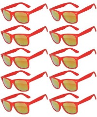 Rectangular Vintage Mirrored Lens Sunglasses Matte Frame 10 Pairs in Multiple Colors OWL. - 10_pairs_red_matte - CM189Q5W5AS ...