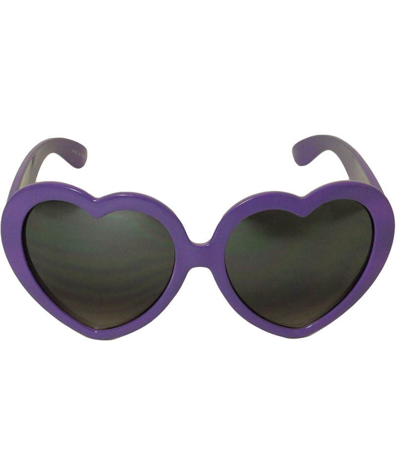 Oversized Large Oversized Womens Heart Shape Sunglasses Love Eyewear - Purple - CX11IAEBY27 $12.11