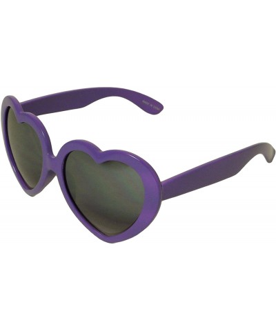 Oversized Large Oversized Womens Heart Shape Sunglasses Love Eyewear - Purple - CX11IAEBY27 $12.11