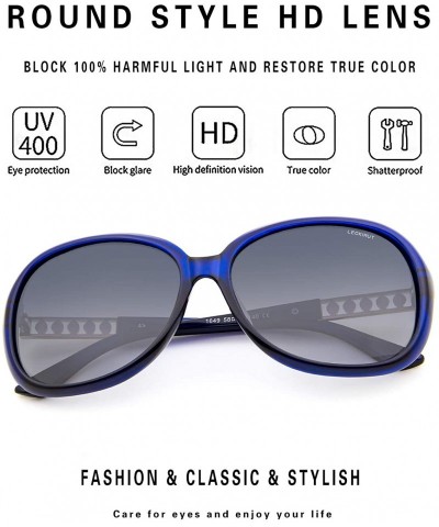 Square Oversized Polarized Sunglasses for Women Vintage Fashion Rhinestone Designer UV Protection Sun Glasses - Blue - CD1808...