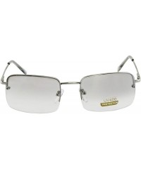 Oval Minimalist Medium Rectangular Sunglasses Clear Eyewear Spring Hinge - Tinted Clear Lens - CX195SU2QK2 $11.25