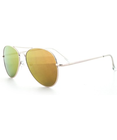 Aviator Pure Flat Flash Lens Aviator Sunglasses UV400 - Orange - CR12E3FUFVX $9.83