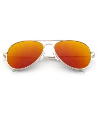 Aviator Pure Flat Flash Lens Aviator Sunglasses UV400 - Orange - CR12E3FUFVX $9.83