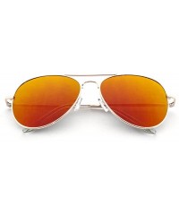 Aviator Pure Flat Flash Lens Aviator Sunglasses UV400 - Orange - CR12E3FUFVX $9.83