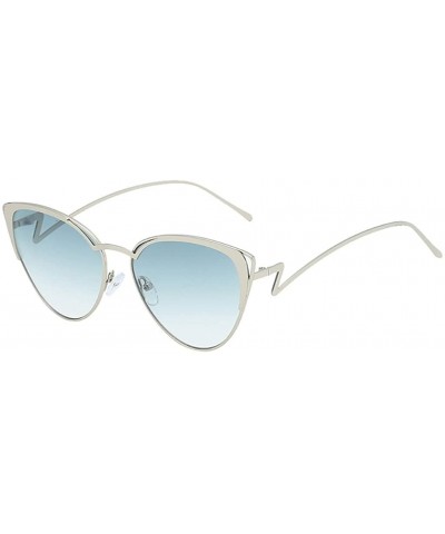 Square Fashion Women Oval Shape Sunglasses Glasses Vintage Retro Style Metal Frame Sunglasses - C418SQROY78 $18.40