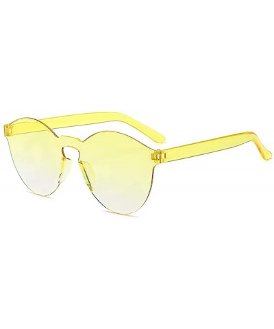 Round Unisex Fashion Candy Colors Round Outdoor Sunglasses Sunglasses - Yellow - C5199S7MSOT $32.06