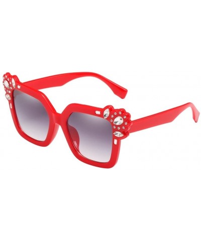 Butterfly Rhinestone Butterfly Sunglasses Sparkling - Red - CL199OC7HGS $9.43