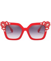 Butterfly Rhinestone Butterfly Sunglasses Sparkling - Red - CL199OC7HGS $9.43