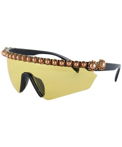 Rimless polygonal Polarized Sunglasses Rimless Driving - Yellow - CW192K4XW68 $12.57