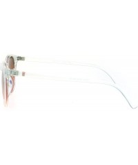 Round Clear Frame Oceanic Color Lens Plastic Keyhole Sunglasses - Brown Pink - CY17YQRR8N6 $9.06