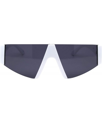 Rimless 80's Fashion Sunglasses Flat Top Open Frame Funky Geometric Shades UV 400 - White - CM194AL5CXR $19.91