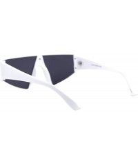 Rimless 80's Fashion Sunglasses Flat Top Open Frame Funky Geometric Shades UV 400 - White - CM194AL5CXR $11.03