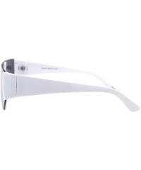Rimless 80's Fashion Sunglasses Flat Top Open Frame Funky Geometric Shades UV 400 - White - CM194AL5CXR $11.03