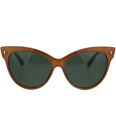 Cat Eye Womens Oversize Cat Eye Horn Rim Plastic Retro Sunglasses - Toffee Green - CQ18SKRONT4 $23.80