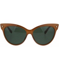 Cat Eye Womens Oversize Cat Eye Horn Rim Plastic Retro Sunglasses - Toffee Green - CQ18SKRONT4 $13.33