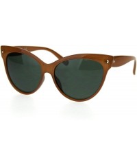 Cat Eye Womens Oversize Cat Eye Horn Rim Plastic Retro Sunglasses - Toffee Green - CQ18SKRONT4 $13.33