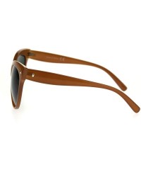 Cat Eye Womens Oversize Cat Eye Horn Rim Plastic Retro Sunglasses - Toffee Green - CQ18SKRONT4 $13.33