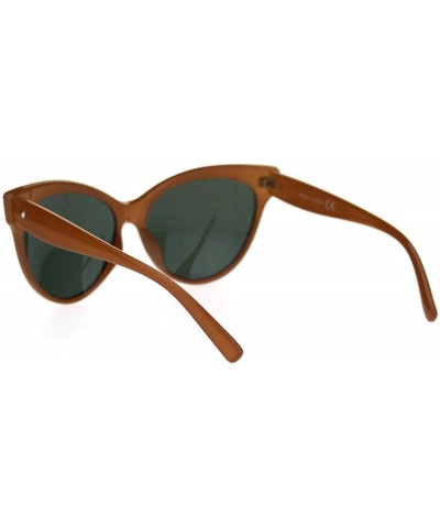 Cat Eye Womens Oversize Cat Eye Horn Rim Plastic Retro Sunglasses - Toffee Green - CQ18SKRONT4 $13.33