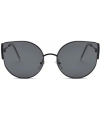 Oversized Polarized Sunglasses for Men Women Classic Retro Stylish Irregular Patterned Sunglasses - Black - C118RGDKYHZ $11.05