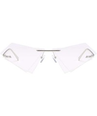 Rimless Women Fashion Sunglasses Double Triangular Ocean Slice Sunglasses With Case UV400 Protection - CG18XD93K0K $11.00