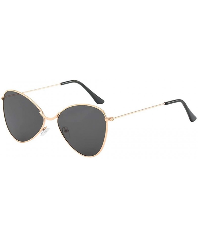 Square New Women Fashion Sunglasses Polarized Metal Mirror Semi-Rimless Frame Trend Glasses - CL18SRYE8GT $10.04