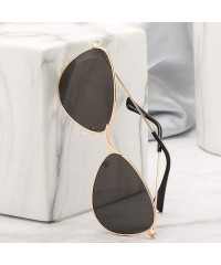 Square New Women Fashion Sunglasses Polarized Metal Mirror Semi-Rimless Frame Trend Glasses - CL18SRYE8GT $10.04