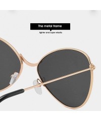 Square New Women Fashion Sunglasses Polarized Metal Mirror Semi-Rimless Frame Trend Glasses - CL18SRYE8GT $10.04