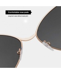 Square New Women Fashion Sunglasses Polarized Metal Mirror Semi-Rimless Frame Trend Glasses - CL18SRYE8GT $10.04