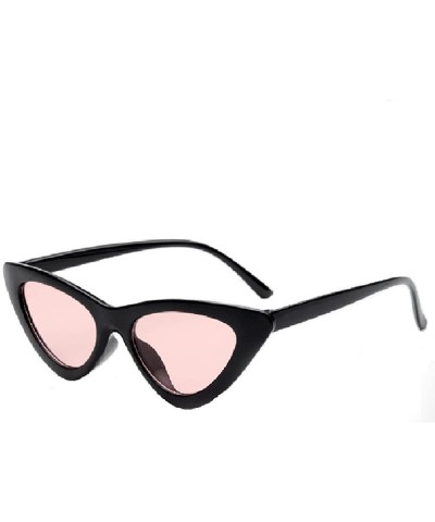 Cat Eye Cat Eyes Sunglasses for Women - Vintage Ladies Triangular Glasses Goggle - Black/Pink - CB18ET5EWWM $11.09