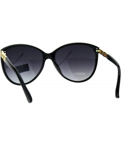 Butterfly Womens Rhinestone Jewel Designer Fashion Butterfly Plastic Sunglasses - Black Smoke - C118E66DANK $18.46