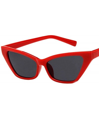 Semi-rimless Women's Retro Oversized High Point Cat Eye Sunglasses - CI1943CIM4O $18.09