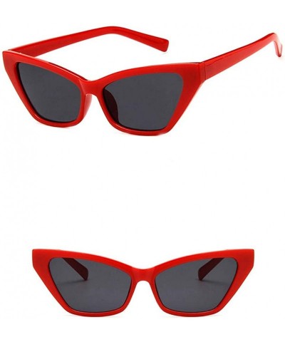 Semi-rimless Women's Retro Oversized High Point Cat Eye Sunglasses - CI1943CIM4O $9.97