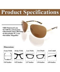 Round Aviator Polarized Bifocal Sunglasses Sun Readers Bi Focal Reading Glasses - Gold - CP17AAIRMWI $29.32