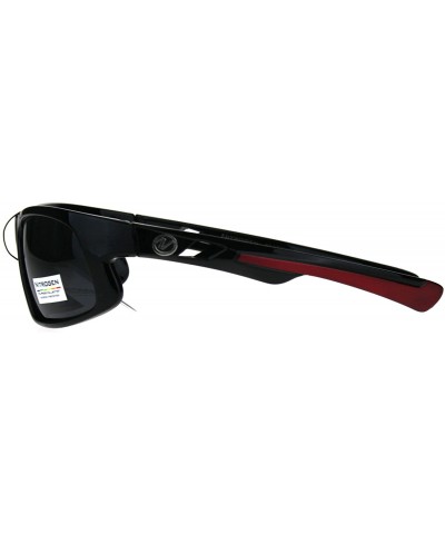 Sport Nitrogen Mens Polarized Lens Sport Warp Plastic Sunglasses - Black Red Black - C8188LGMAR0 $14.26