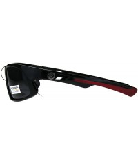 Sport Nitrogen Mens Polarized Lens Sport Warp Plastic Sunglasses - Black Red Black - C8188LGMAR0 $14.26